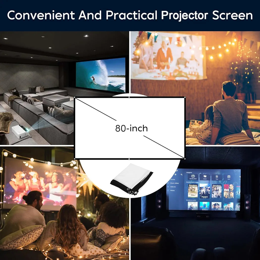 TMY Compact Projector with 80" screen